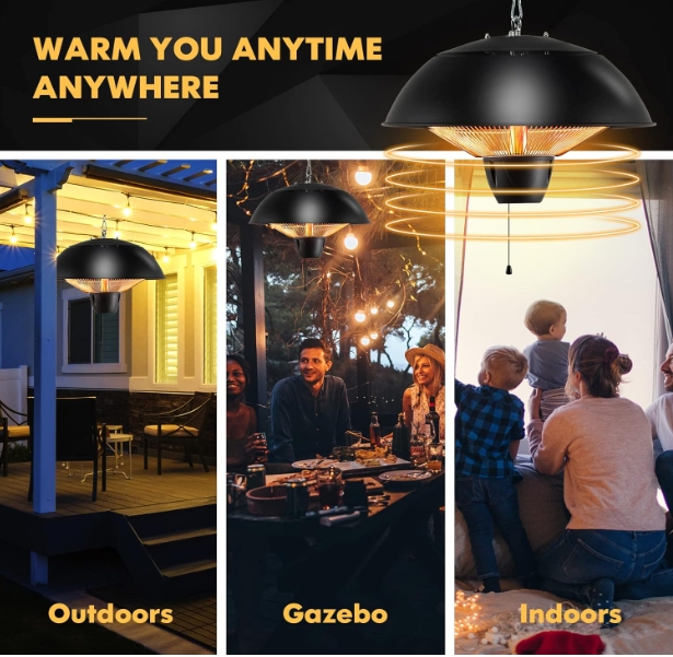 Waterproof heater for pergola